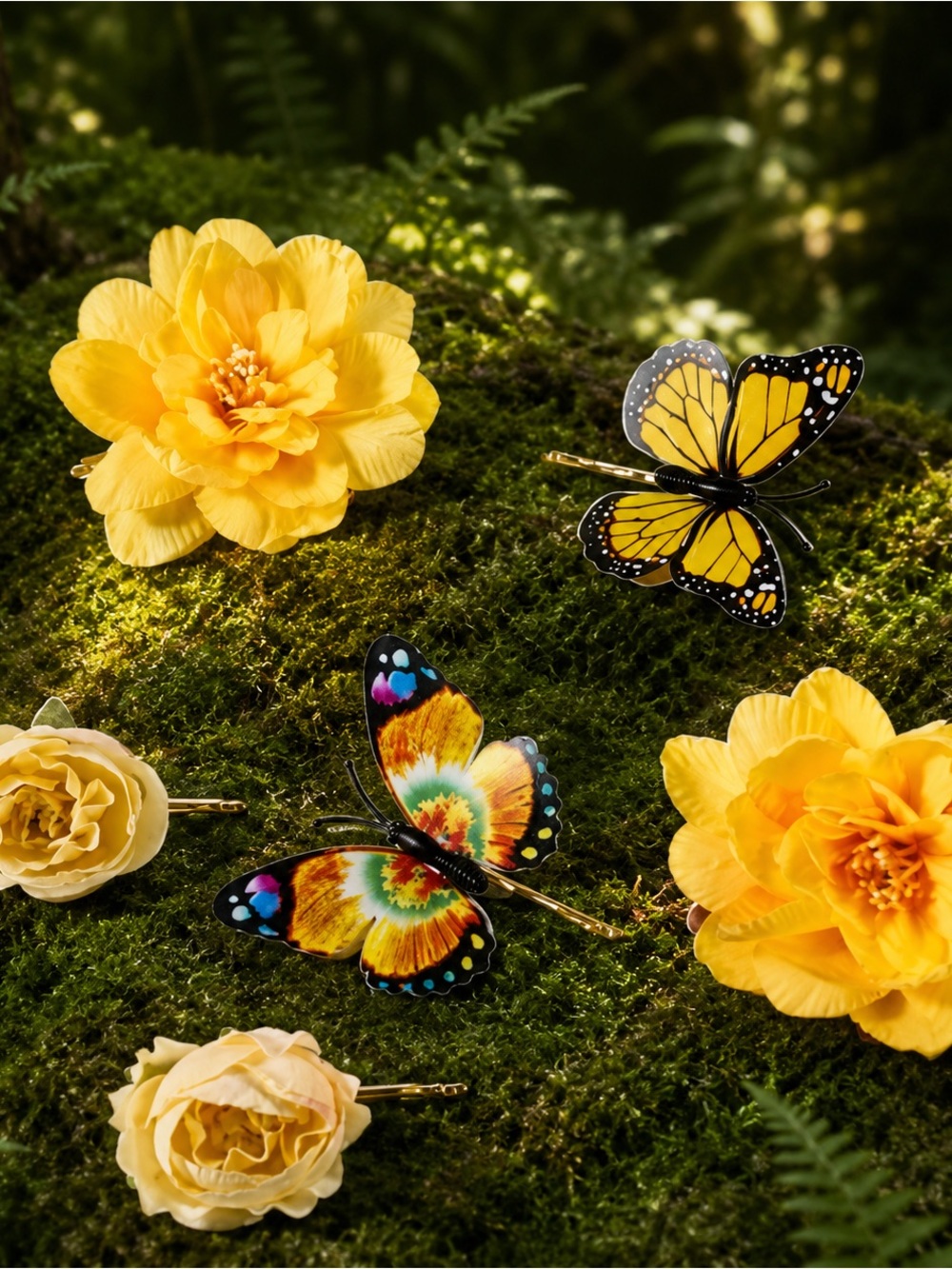 Y2K Coquette Fairycore Cottagecore Butterfly Floral 6 piece Hair Clips